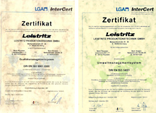 ISO 9001 and ISO 14001 Certificates